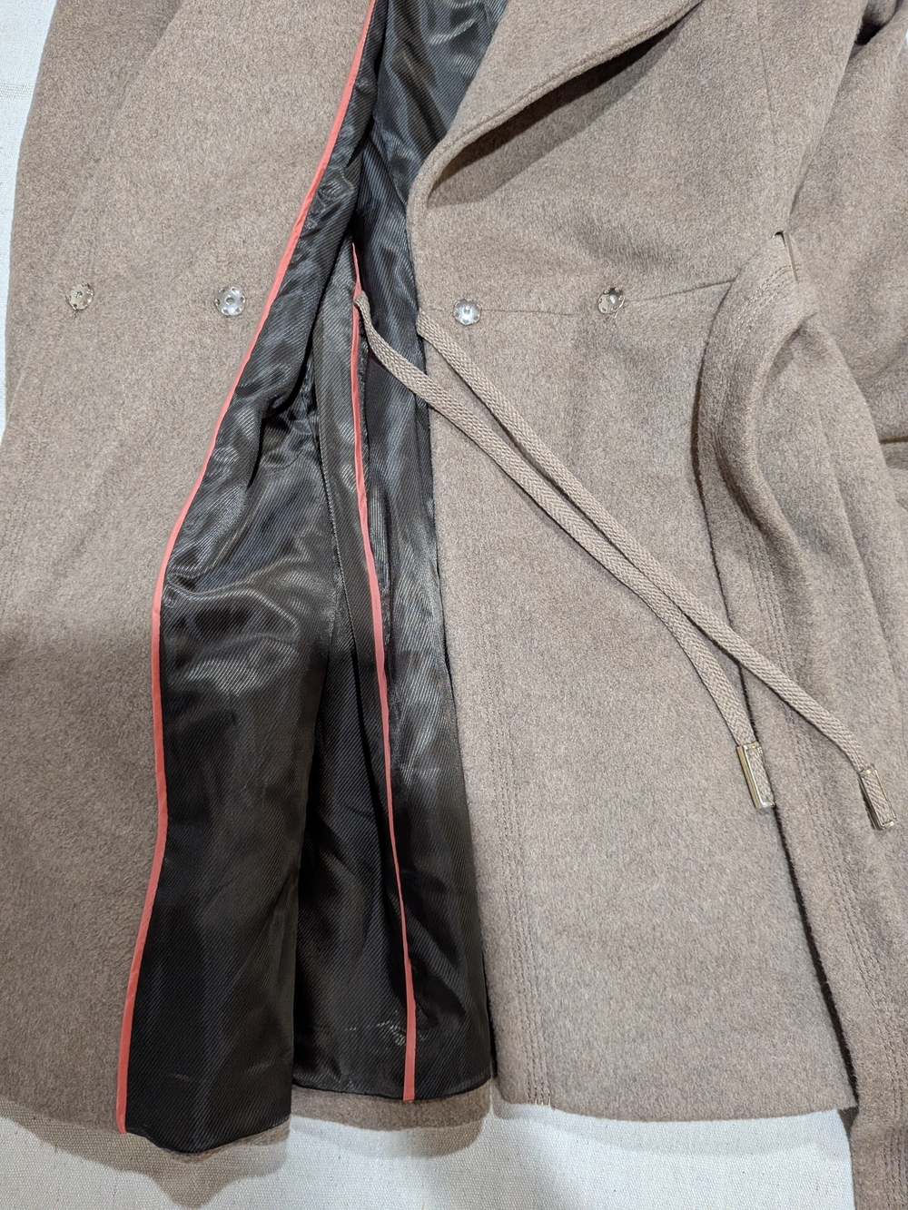 Oat Trench Style Wool Coat NWOT Quiet Luxury Chic - Picture 4 of 14
